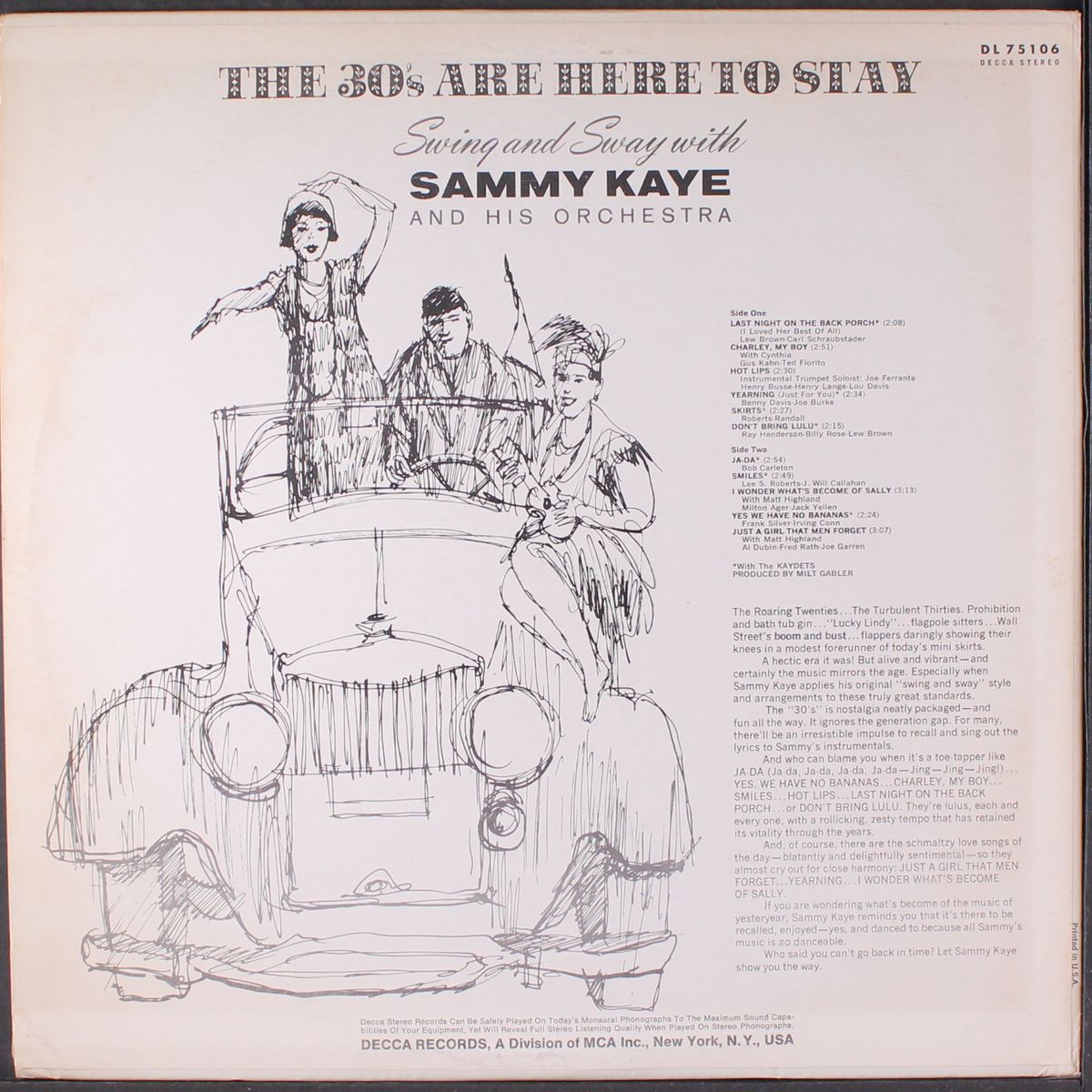 the 30's are here to stay! by SAMMY KAYE