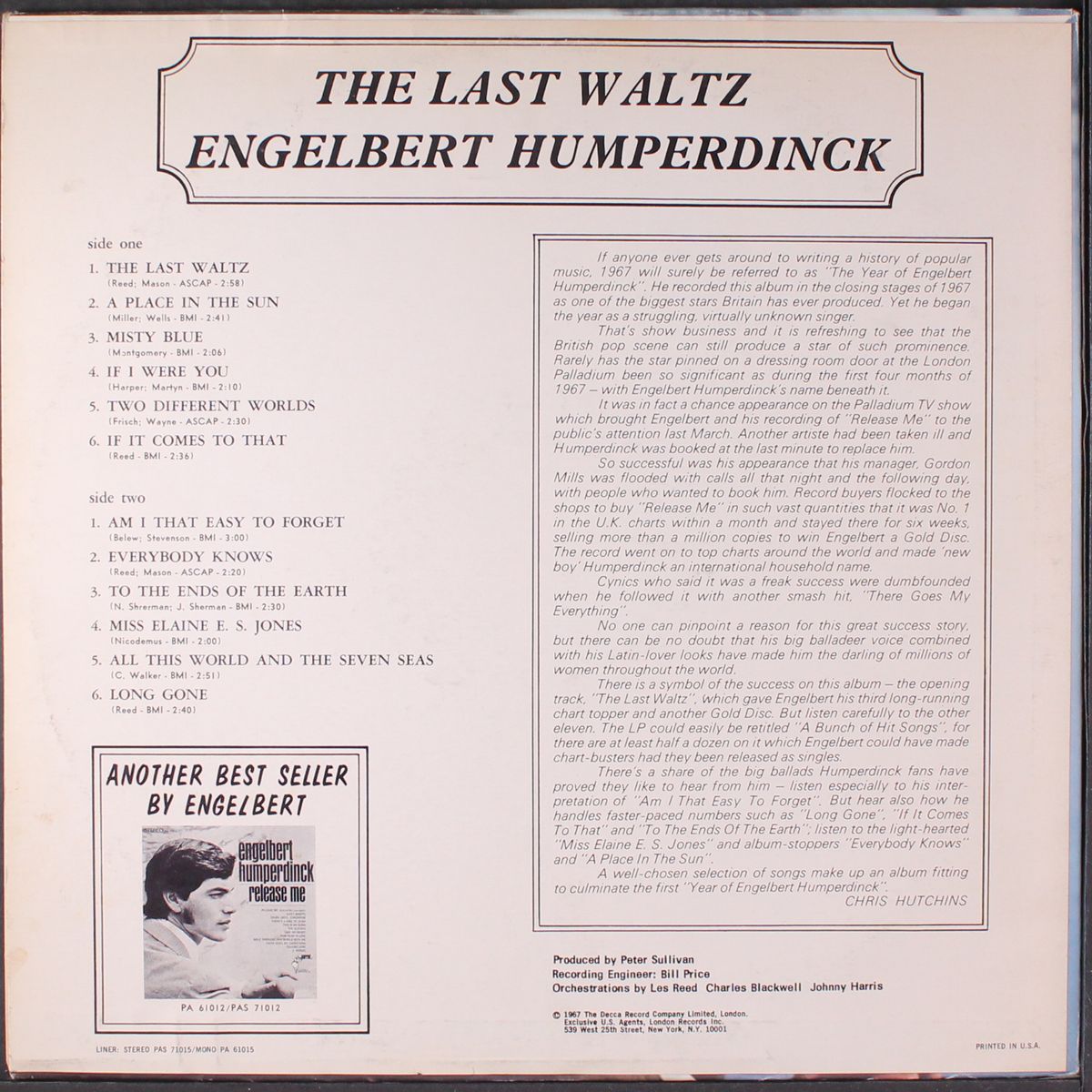 the last waltz by ENGELBERT HUMPERDINCK