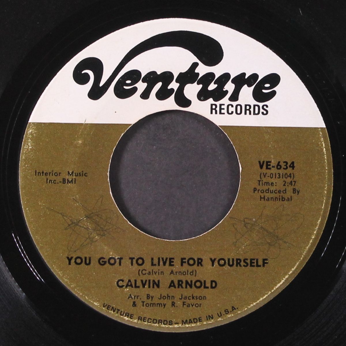 just a matter of time / you got to live for yourself by CALVIN ARNOLD
