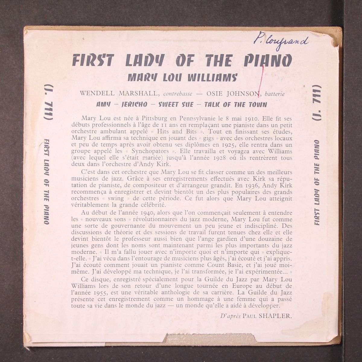first lady of the piano by MARY LOU WILLIAMS