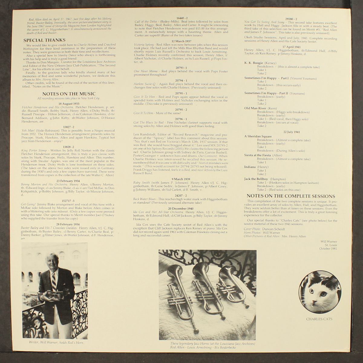 a recorded documentary, 1933-1941 by HENRY RED ALLEN