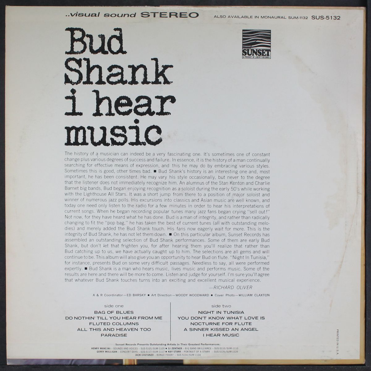 i hear music by BUD SHANK