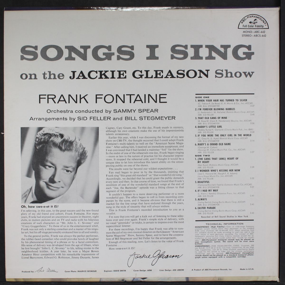 on the jackie gleason show by FRANK FONTAINE