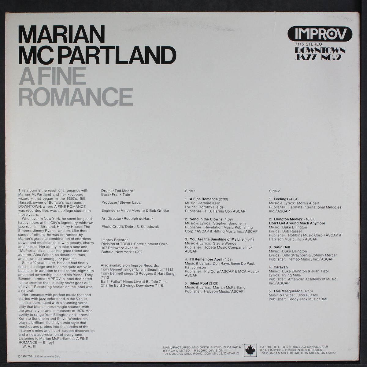 a fine romance by MARIAN MCPARTLAND