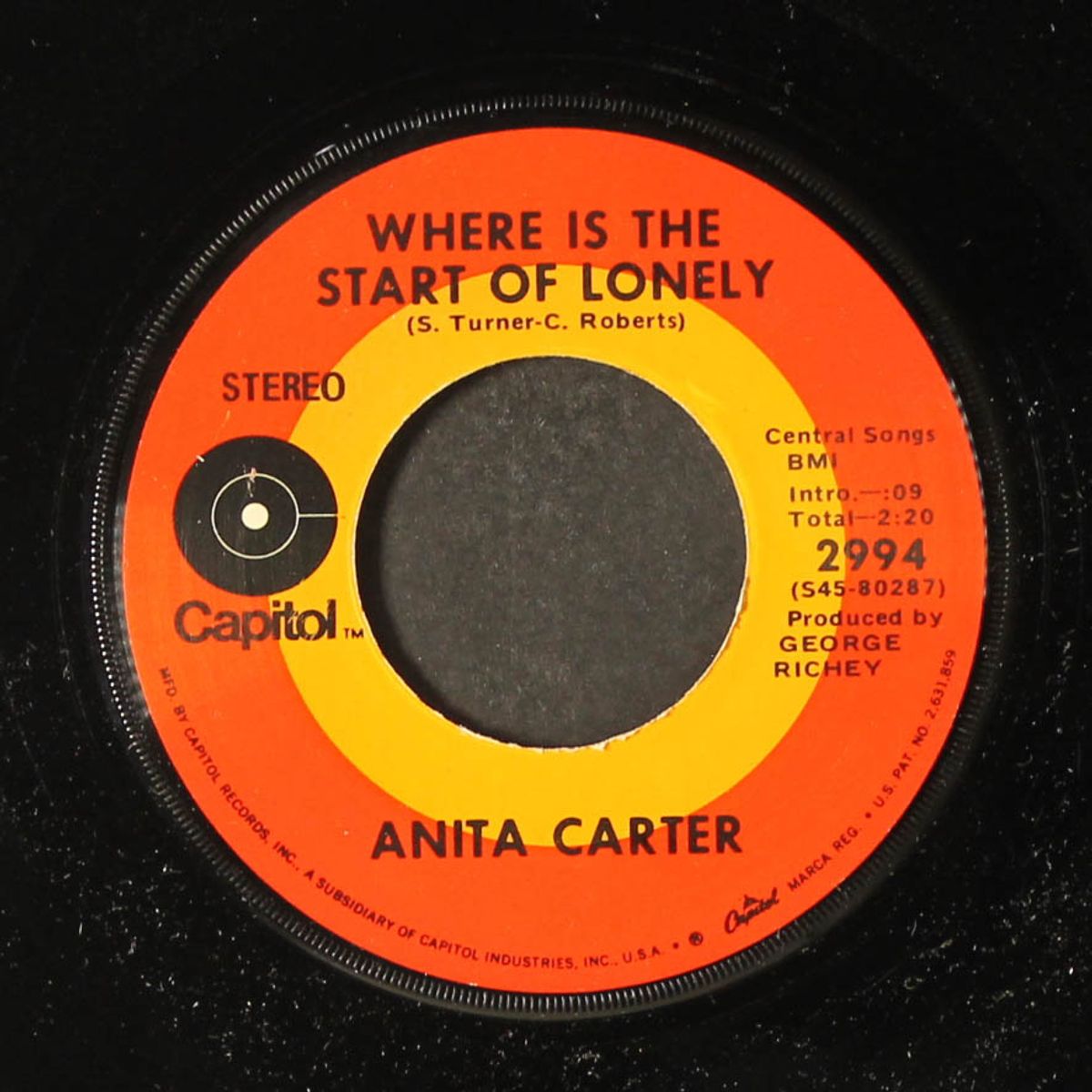 where is the start of lonely / tulsa county by ANITA CARTER