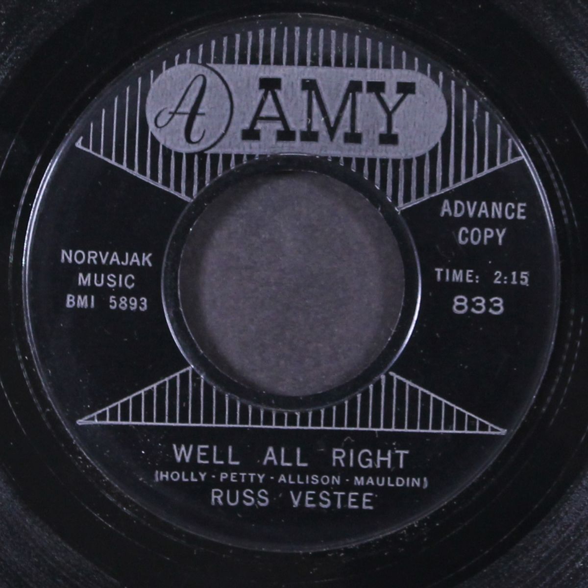teardrops / well all right by RUSS VESTEE
