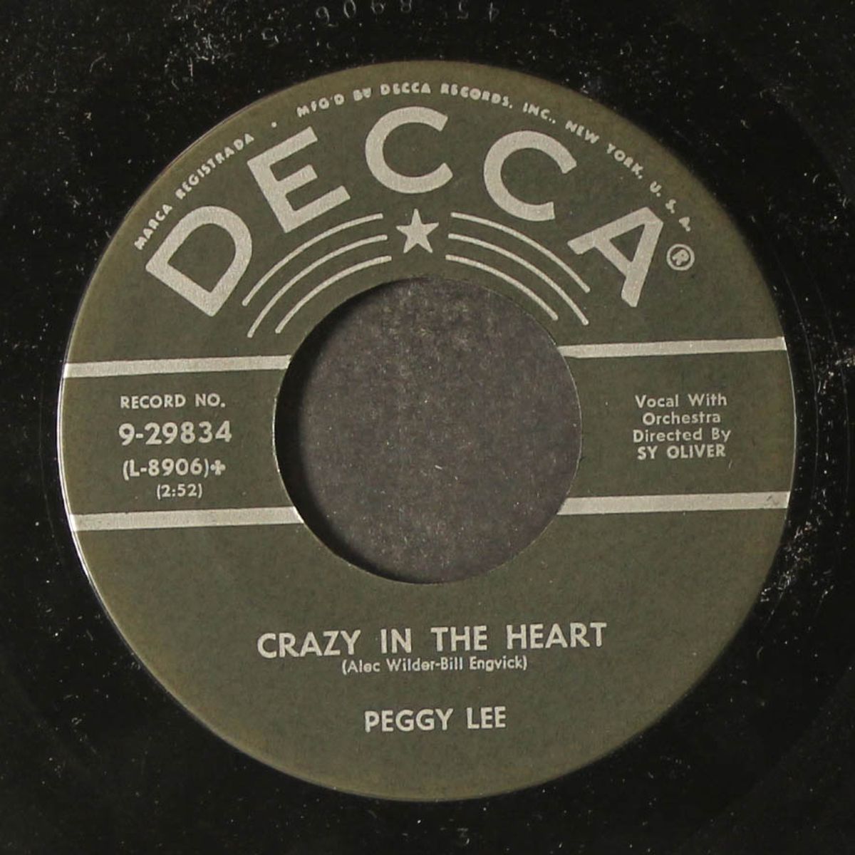 mr. wonderful / crazy in the heart by PEGGY LEE