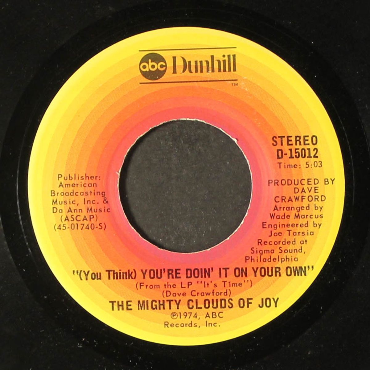 time / you're doin' it on your own by MIGHTY CLOUDS OF JOY