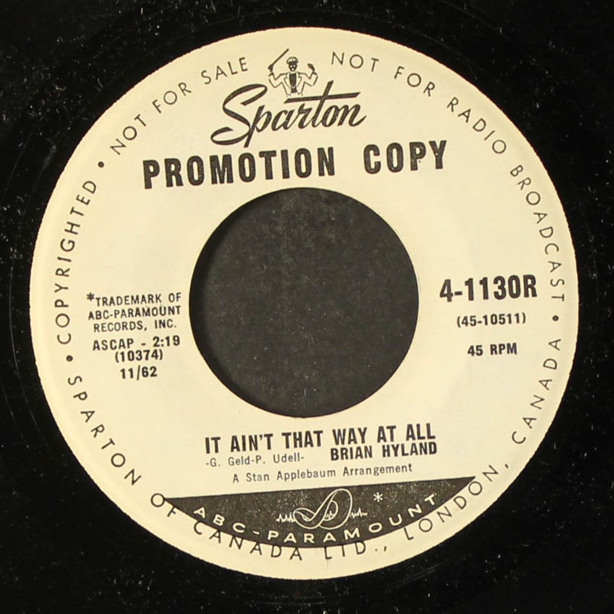 it ain't that way at all by BRIAN HYLAND