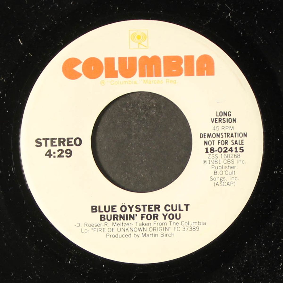 burnin' for you / short by BLUE OYSTER CULT