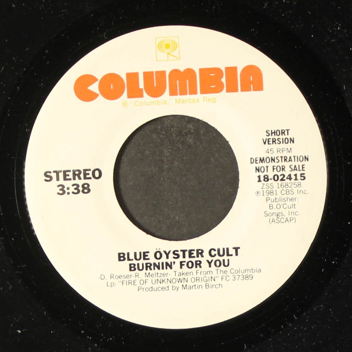 burnin' for you / short by BLUE OYSTER CULT