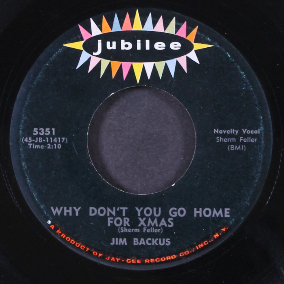 why don't you go home for xmas / cave man by JIM BACKUS