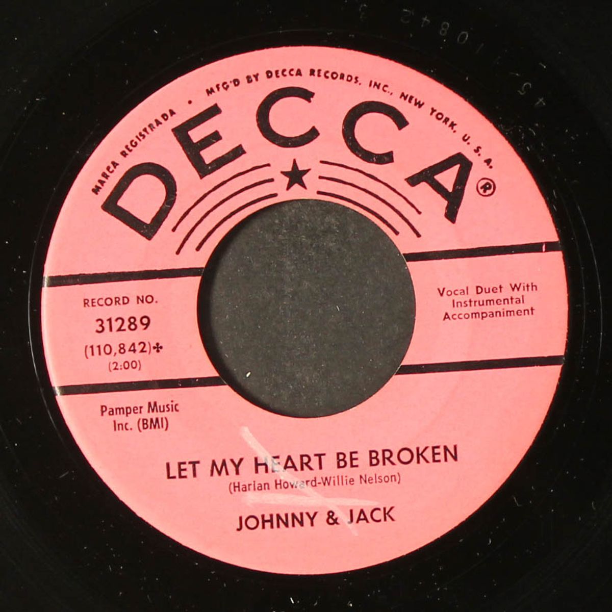 uncle john's bongos / let my heart be broken by JOHNNY & JACK