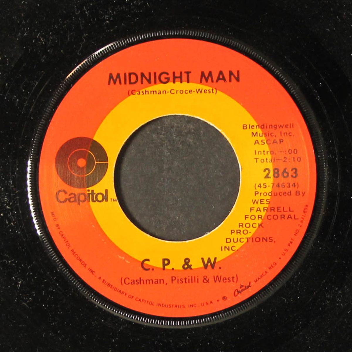 midnight man / automatic pilot by C. P. & W. (CASHMAN, PISTILLI & WEST)