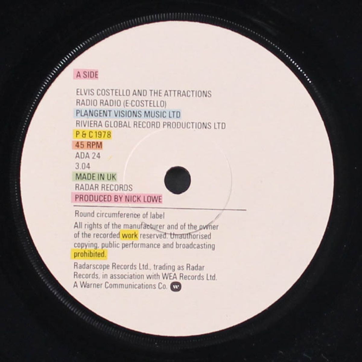 radio radio / tiny steps by ELVIS COSTELLO
