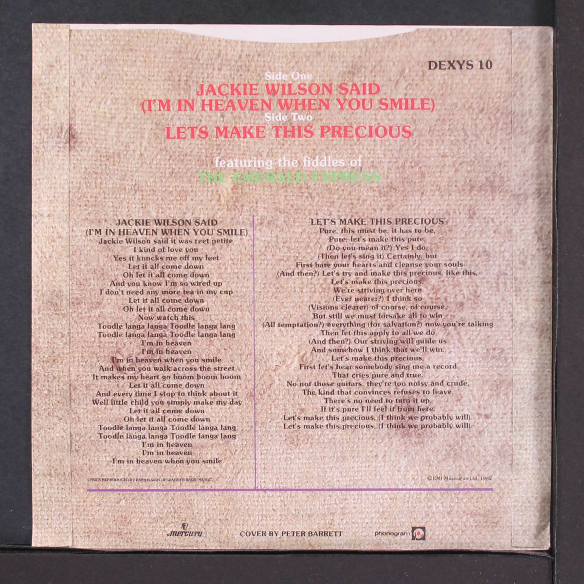 jackie wilson said / let's make this precious by DEXYS MIDNIGHT RUNNERS