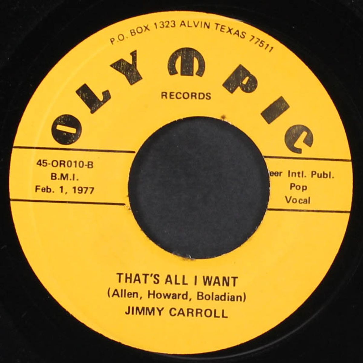 big green car / that's all i want by JIMMY CARROLL