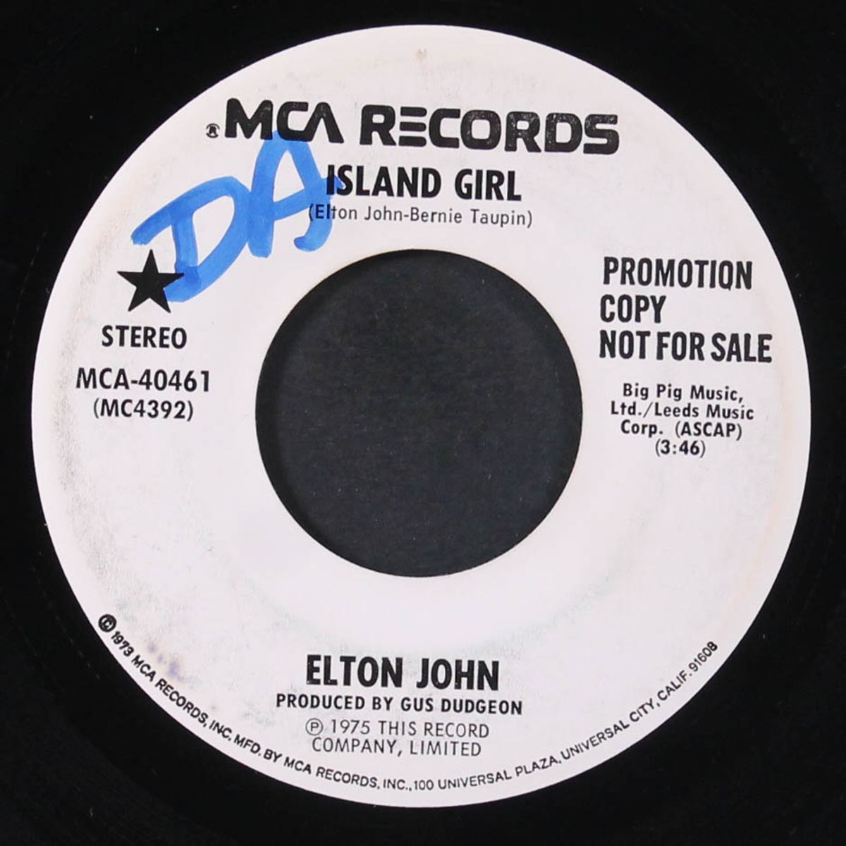 island girl / sugar on the floor by ELTON JOHN