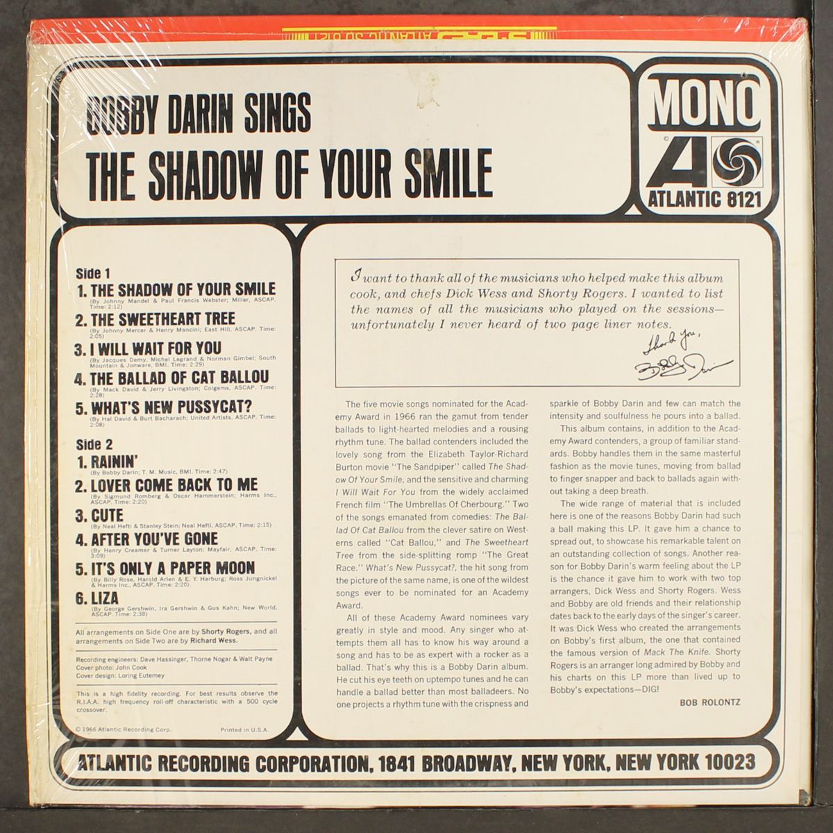 the shadow of your smile by BOBBY DARIN
