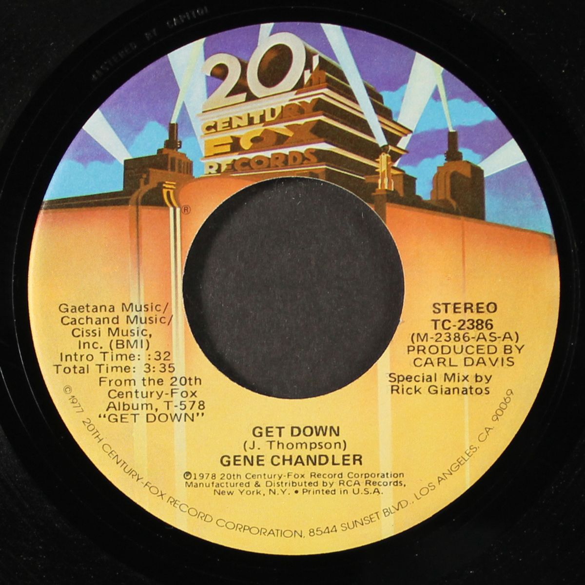 get down / i'm the traveling kind by GENE CHANDLER