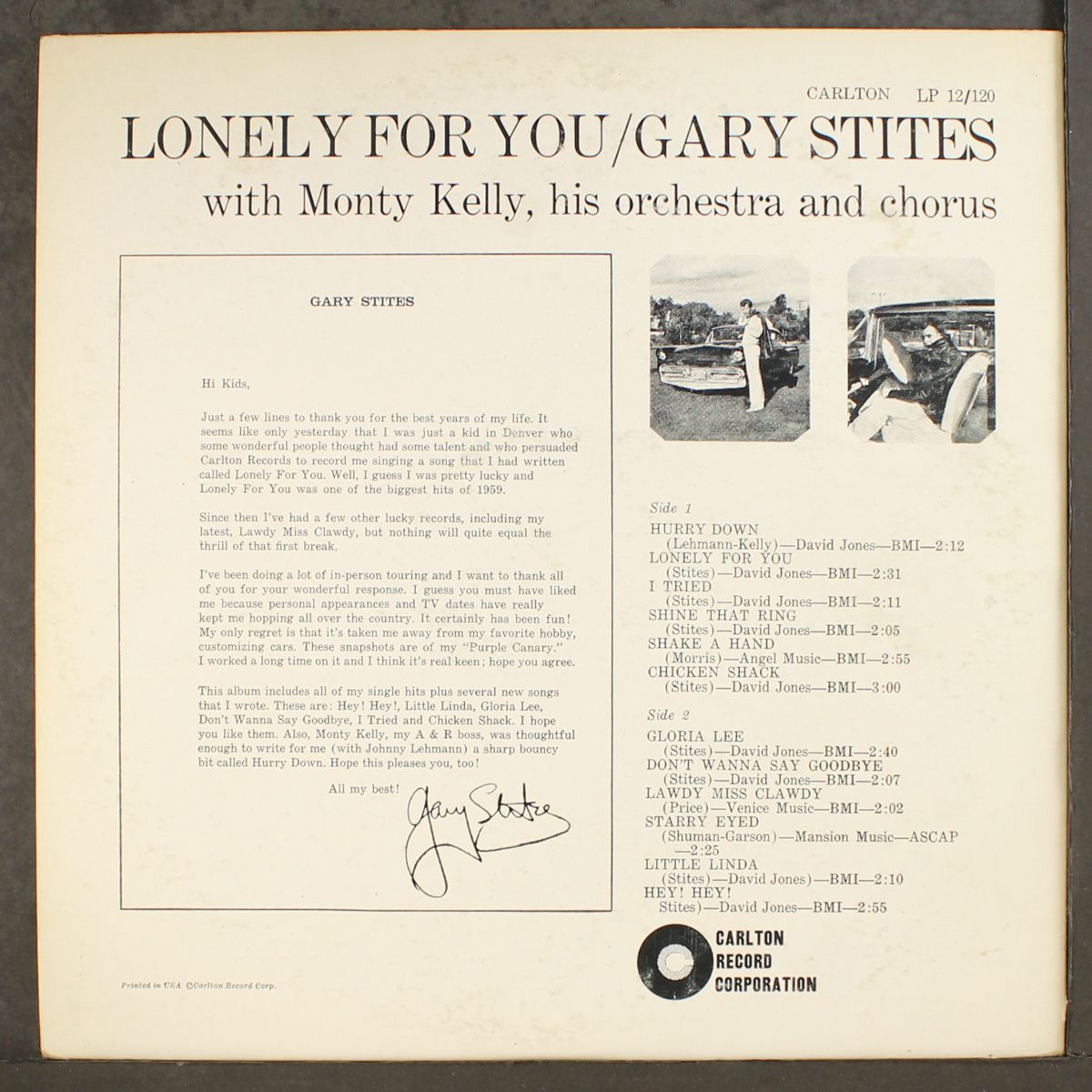 lonely for you by GARY STITES