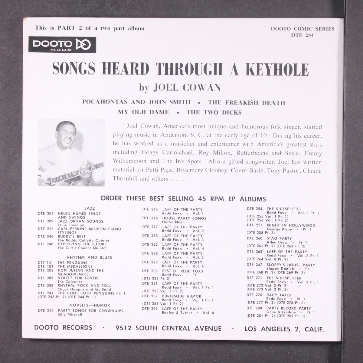 songs heard through a key hole, part 2 by JOEL COWAN