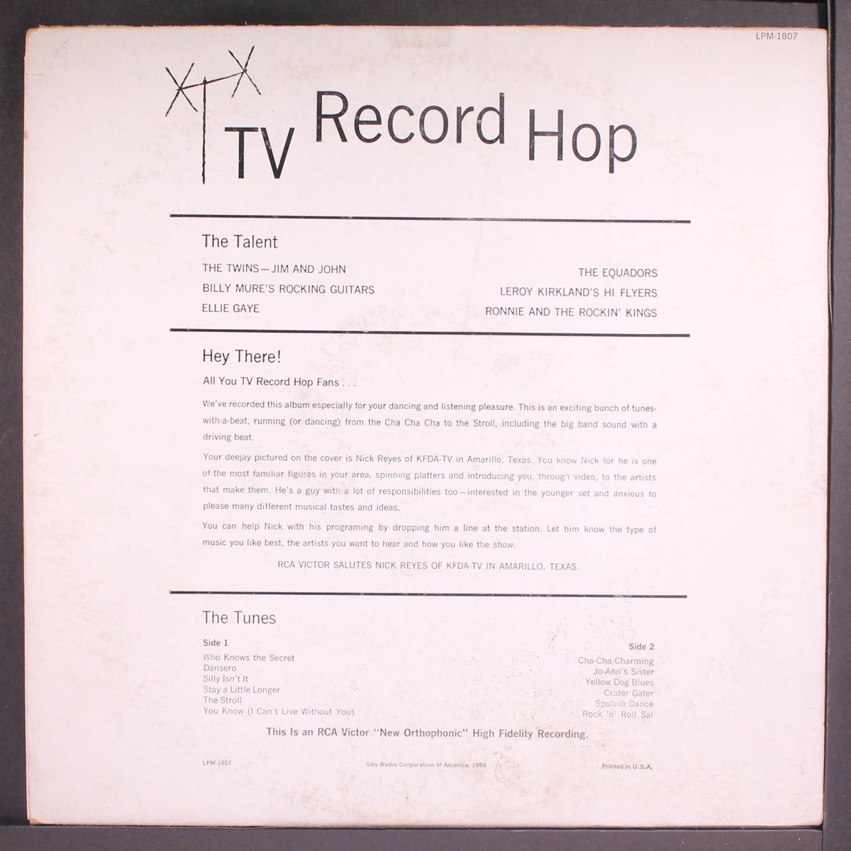 tv record hop: nick reyes by VARIOUS
