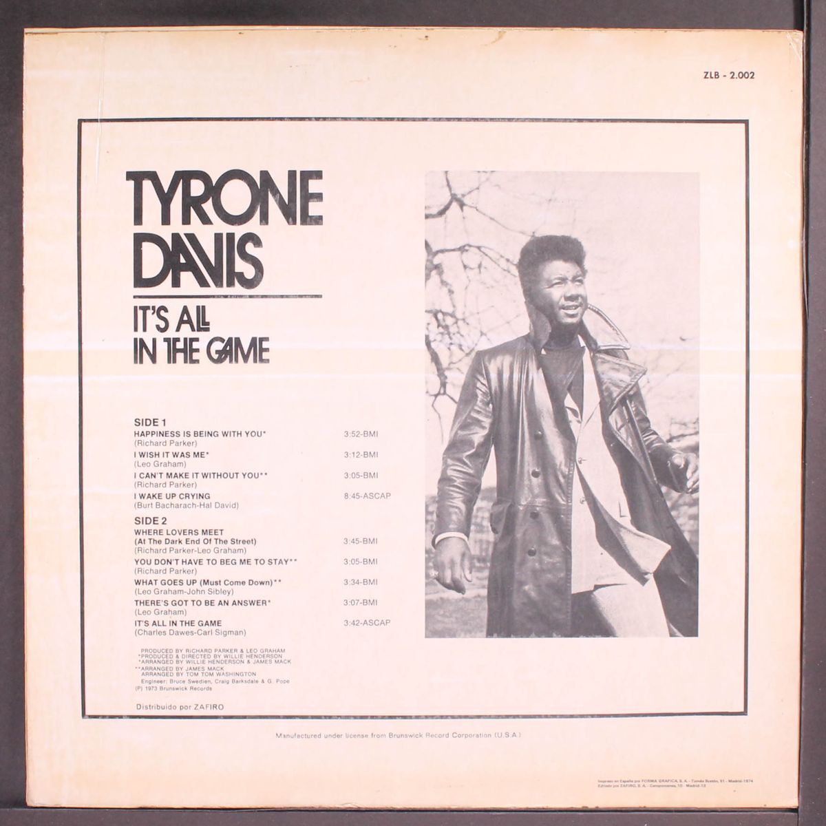 it's all in the game by TYRONE DAVIS