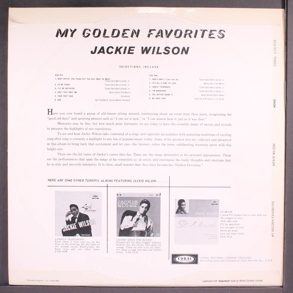 my golden favorites by JACKIE WILSON