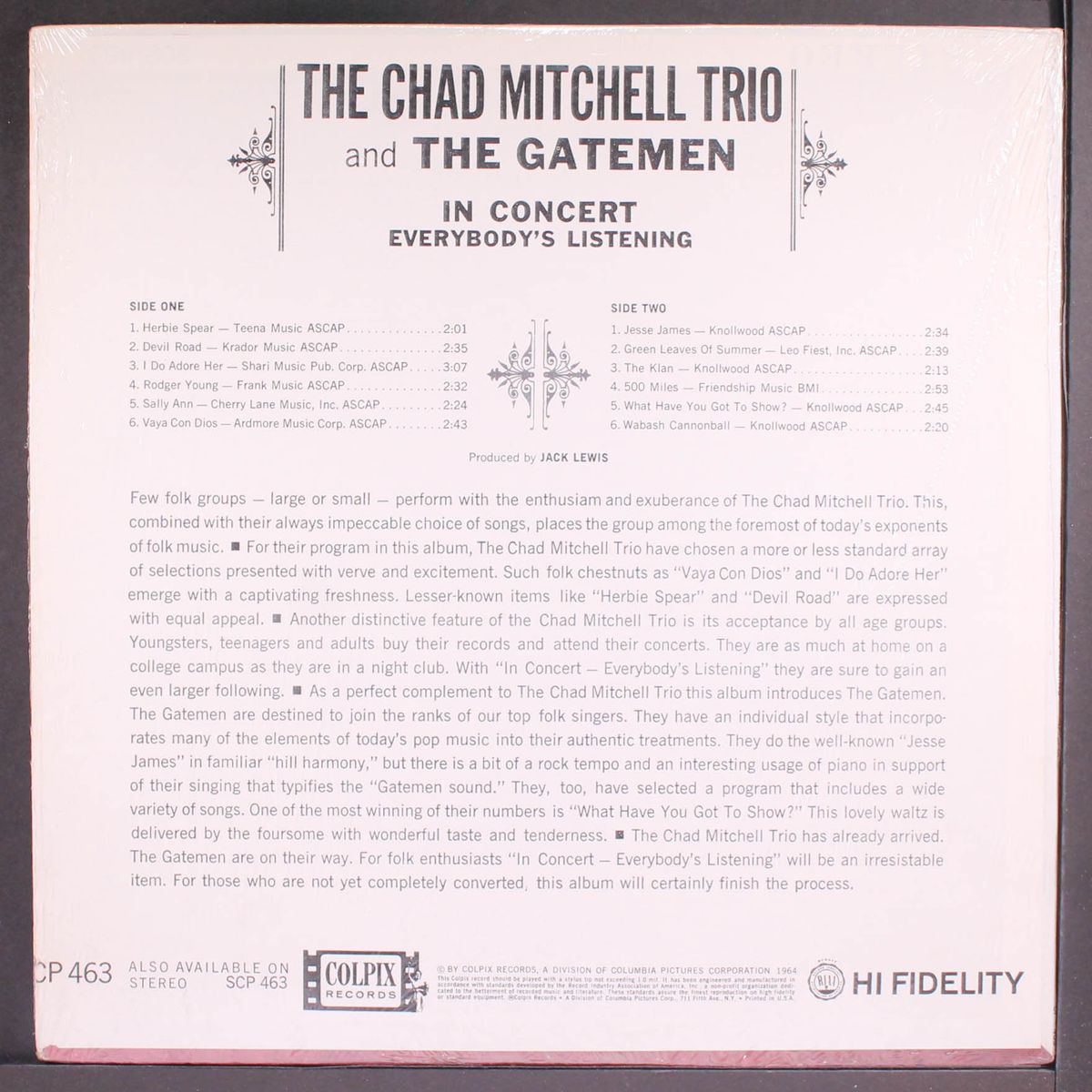 in concert, everybody's listening by CHAD MITCHELL TRIO / GATEMEN