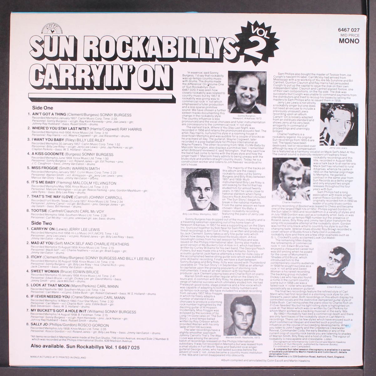 sun rockabillys, vol. 2 - carryin' on by VARIOUS