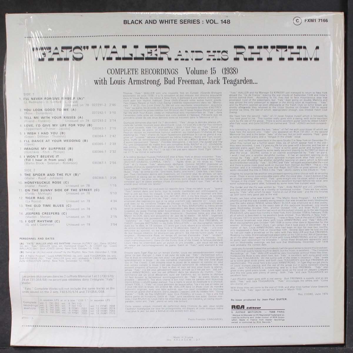 complete recordings, vol. 15 (1938) by FATS WALLER