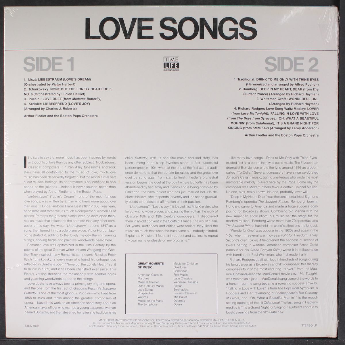 great moments of music, vol. 5: love songs by ARTHUR FIEDLER & BOSTON POPS