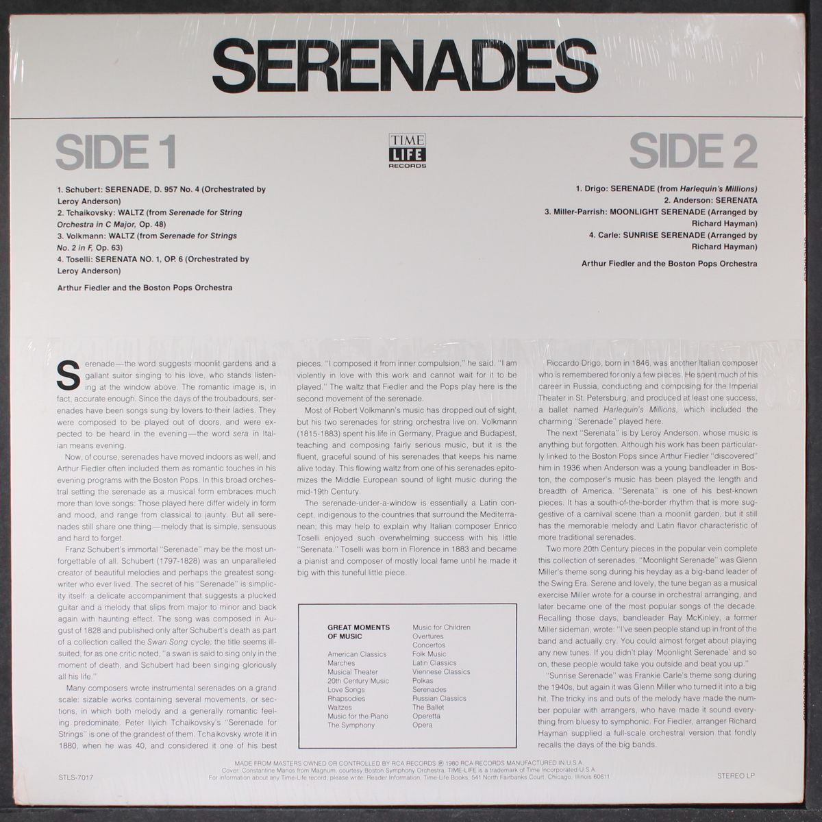 great moments of music, vol. 17: serenades by ARTHUR FIEDLER & BOSTON POPS