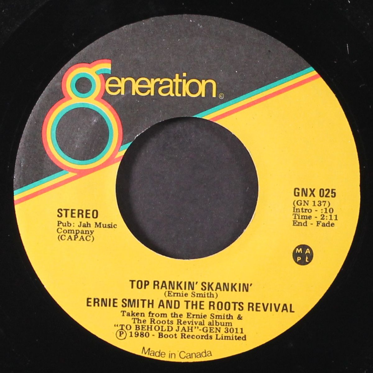 top rankin' skankin' / take your time by ERNIE SMITH & ROOTS REVIVAL