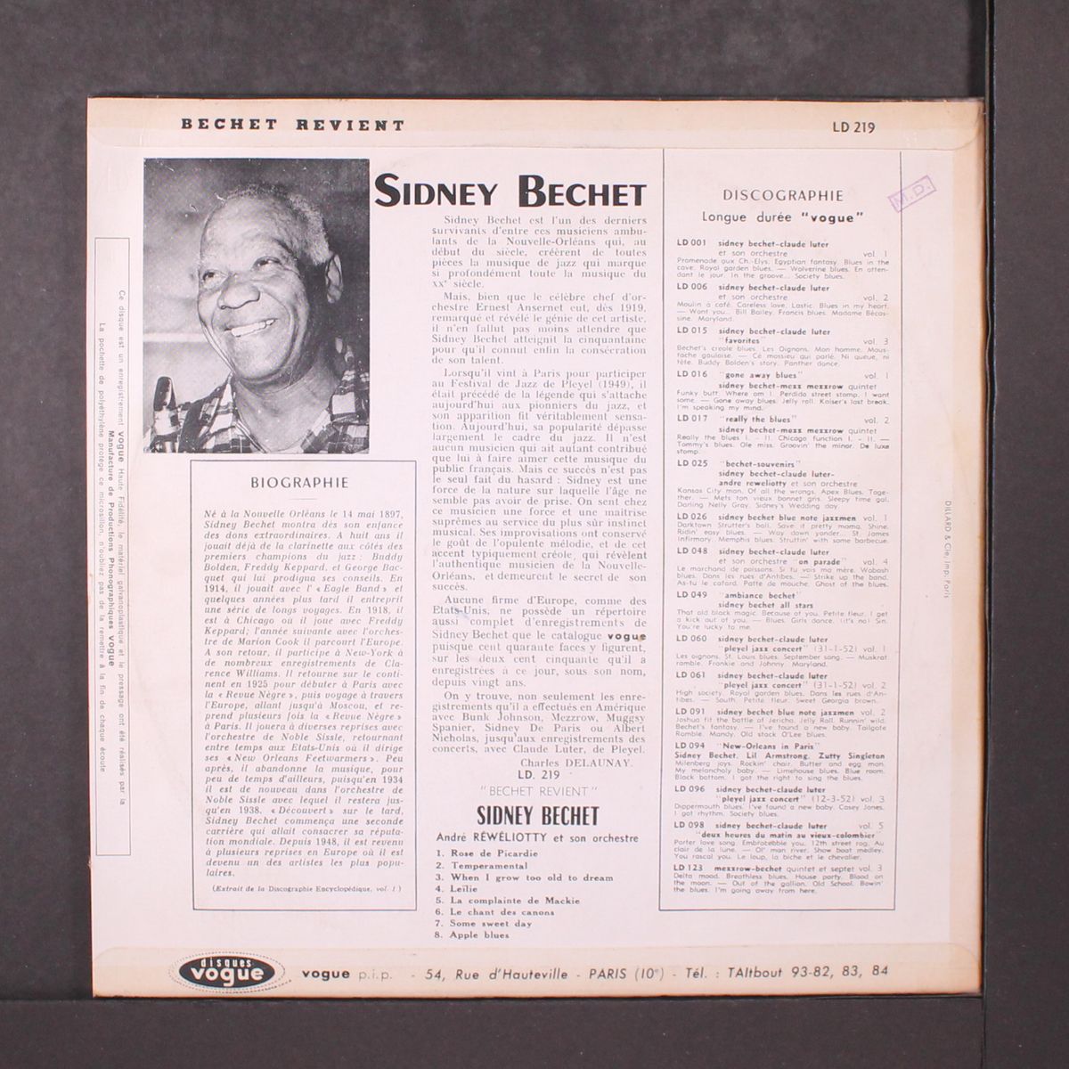 bechet revient by SIDNEY BECHET