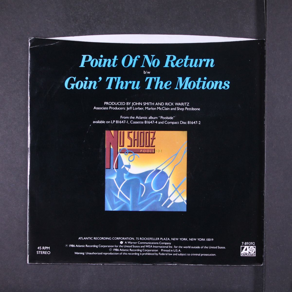 point of no return / goin' thru the motions by NU SHOOZ