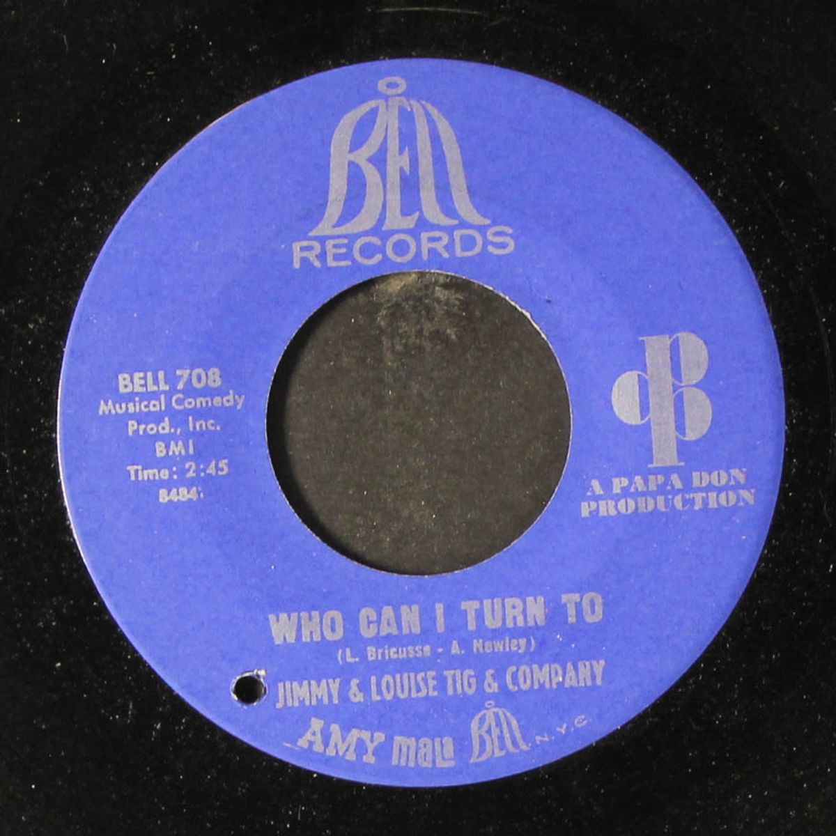 who can i turn to / a love that never grows cold by JIMMY & LOUISE TIG & COMPANY