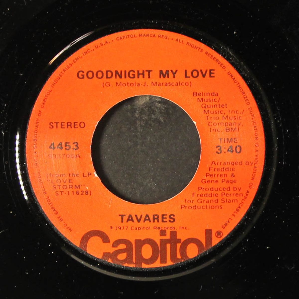goodnight my love / watchin' the woman's movement by TAVARES