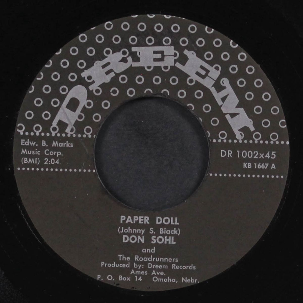 paper doll / come along with me by DON SOHL & ROADRUNNERS