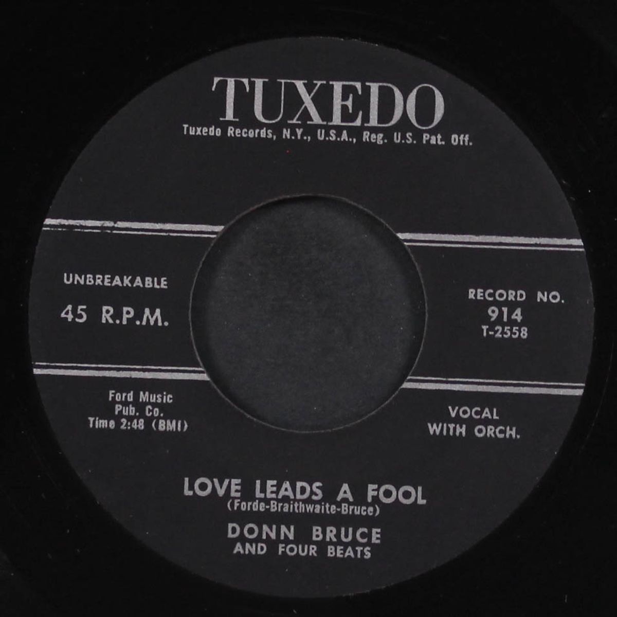 love leads a fool / let's start all over again by DONN BRUCE