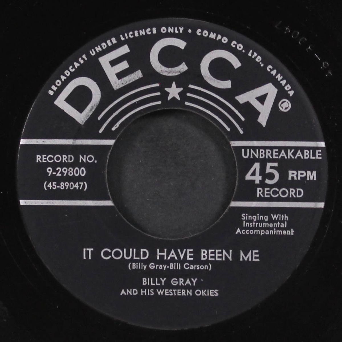 tennesee toddy / it could have been me by BILLY GRAY