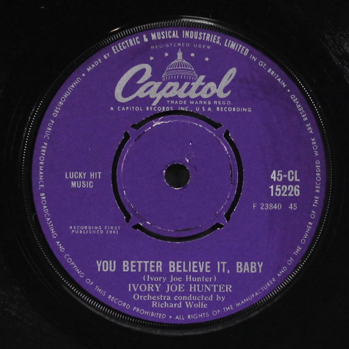 you better believe it, baby / may the best man win by IVORY JOE HUNTER