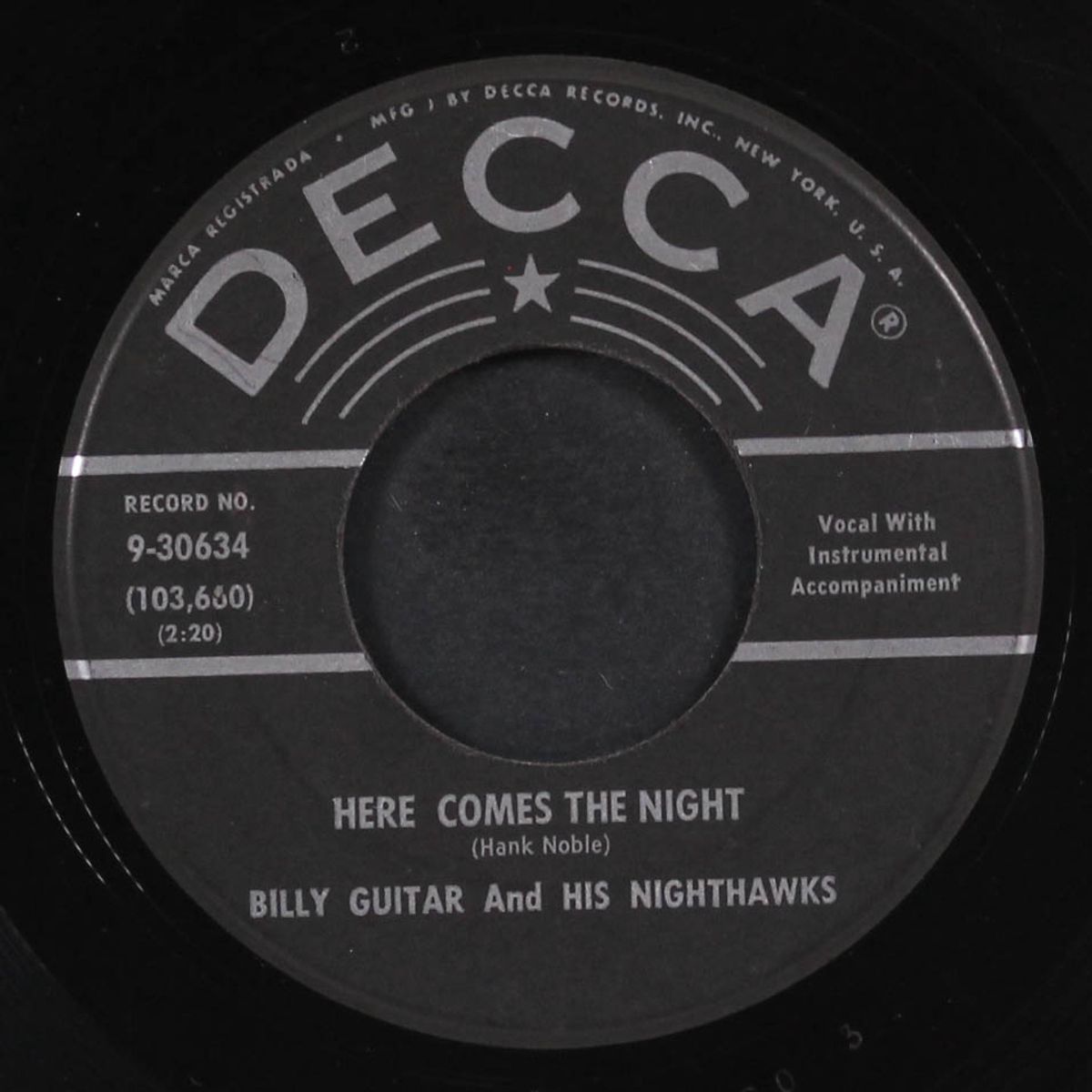 here comes the night / you should have loved her more by BILLY GUITAR