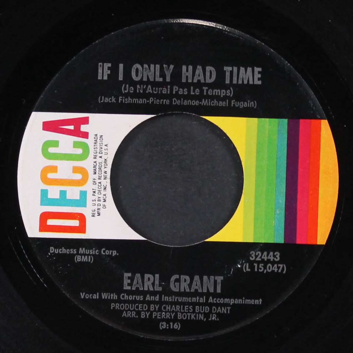 if i only had time / it was a very good year by EARL GRANT