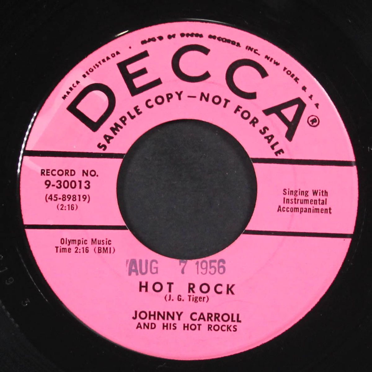 crazy, crazy lovin' / hot rock by JOHNNY CARROLL