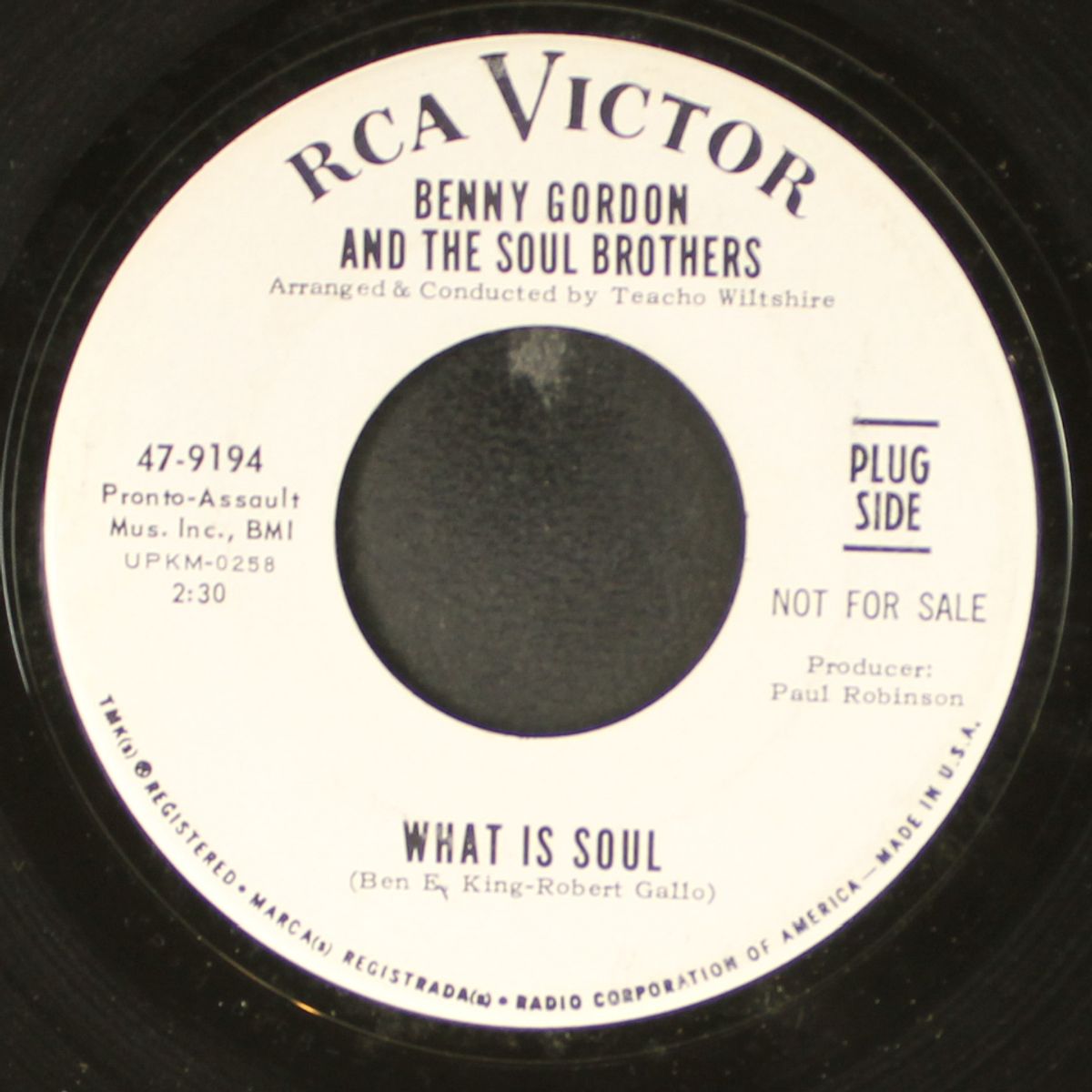 what is soul / i can't turn you loose by BENNY GORDON & SOUL BROTHERS