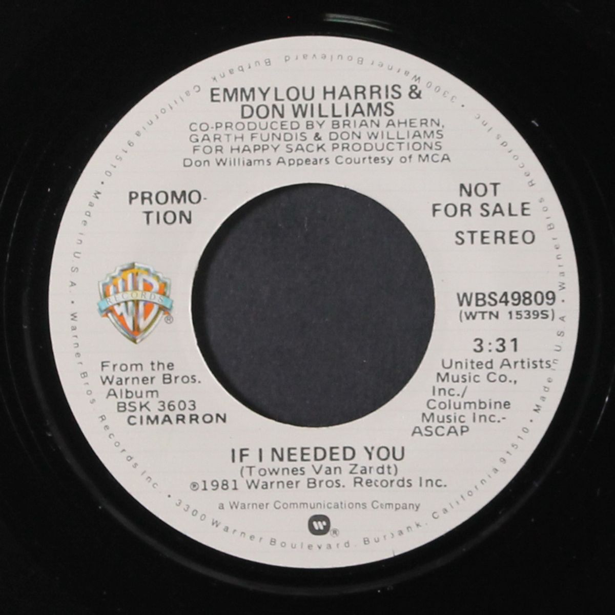 if i needed you / mono by EMMYLOU HARRIS & DON WILLIAMS