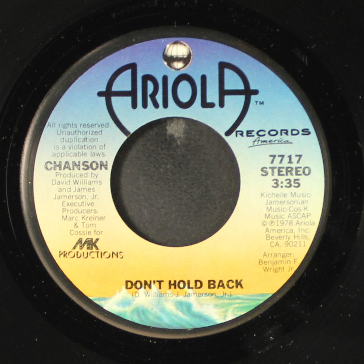 don't hold back / did you ever by CHANSON