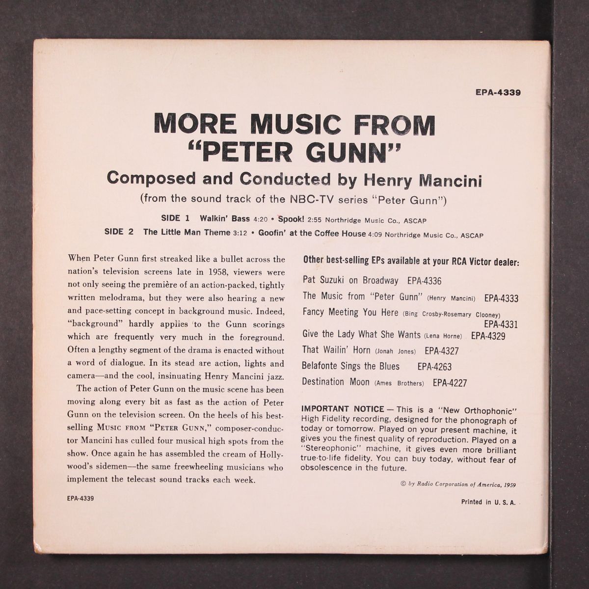 more music from peter gunn by HENRY MANCINI